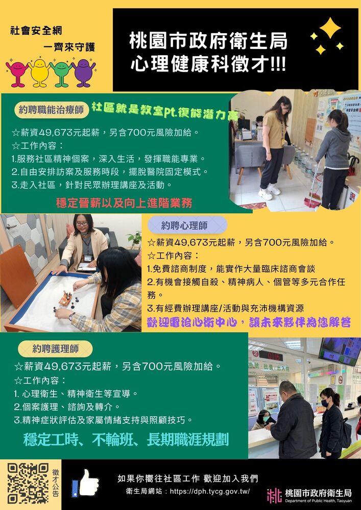 【徵才訊息】桃園市衛生局心健科徵才圖片